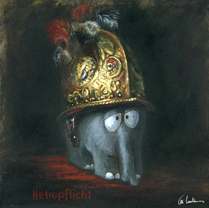 OTTO WAALKES: Helmpflicht (Leinwanddruck)